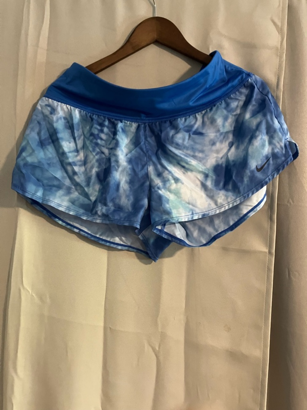 Nike Women's Blue Tie-Dye Athletic Shorts